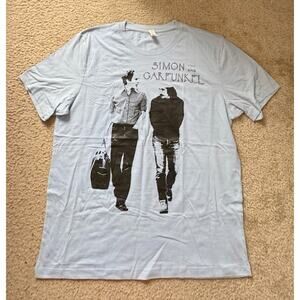 Control Simon and Garfunkel Blue T-Shirt 100% Cotton Mens Size X-Large New